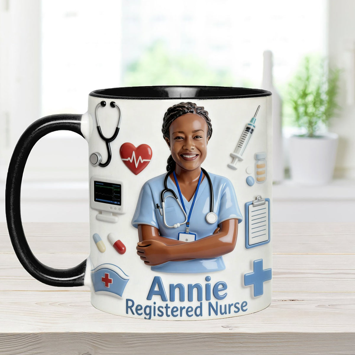 Nurse Life - Personalized Nurse Set Accent Mug with Acrylic Stirrers