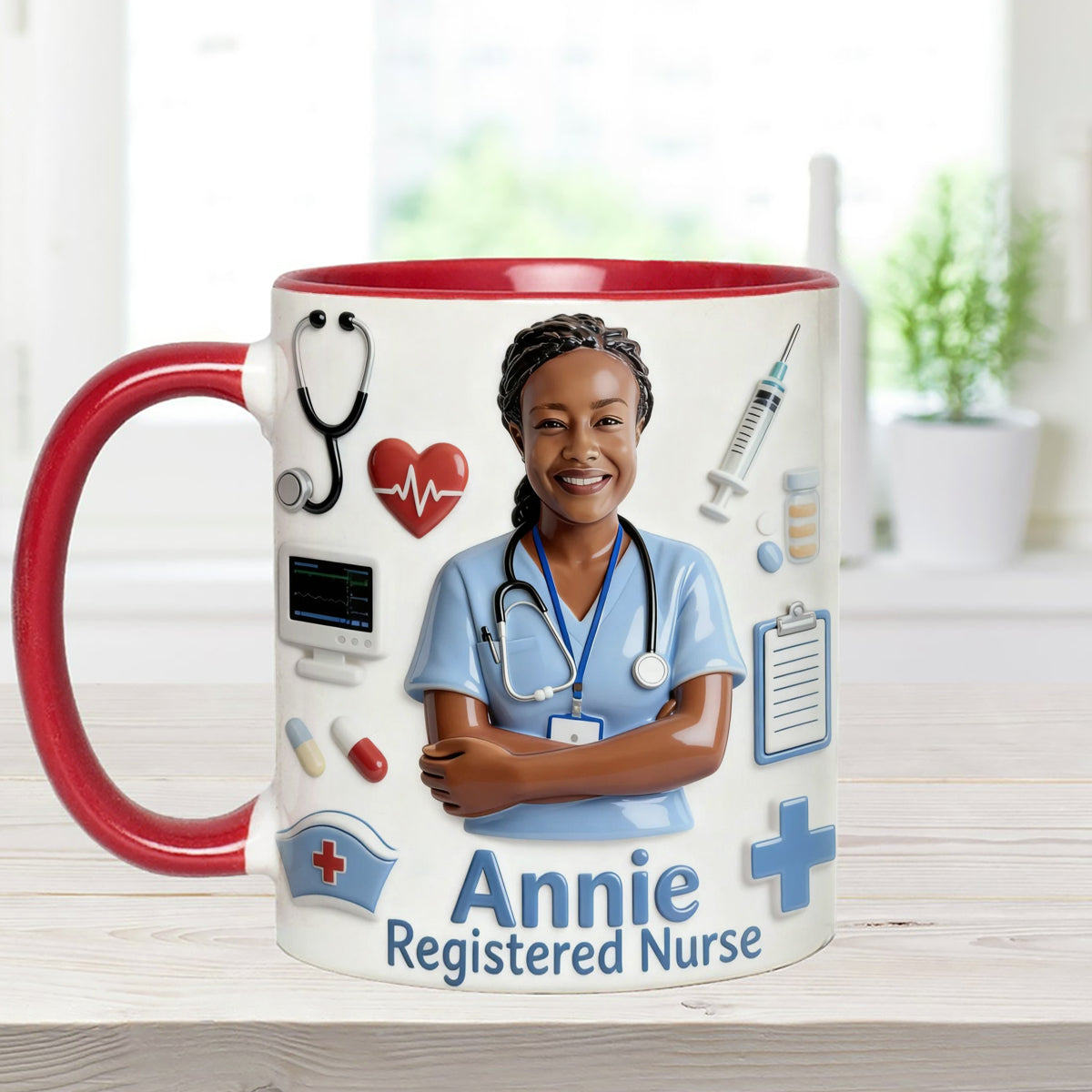 Nurse Life - Personalized Nurse Set Accent Mug with Acrylic Stirrers