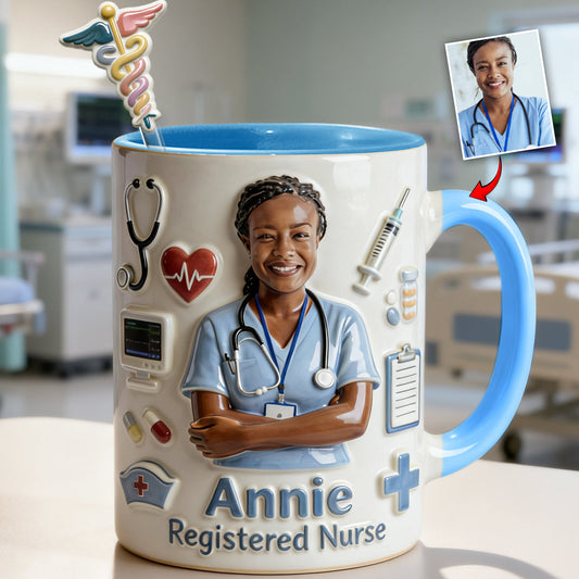 Vie d'infirmière - Mug personnalisé avec agitateurs en acrylique