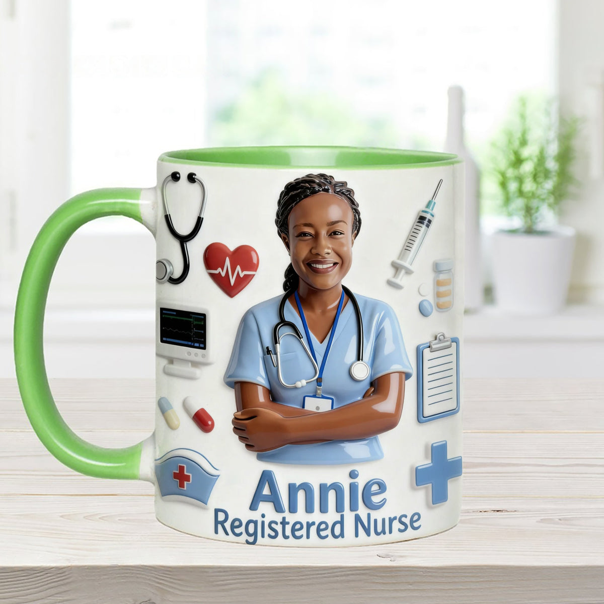 Nurse Life - Personalized Nurse Set Accent Mug with Acrylic Stirrers