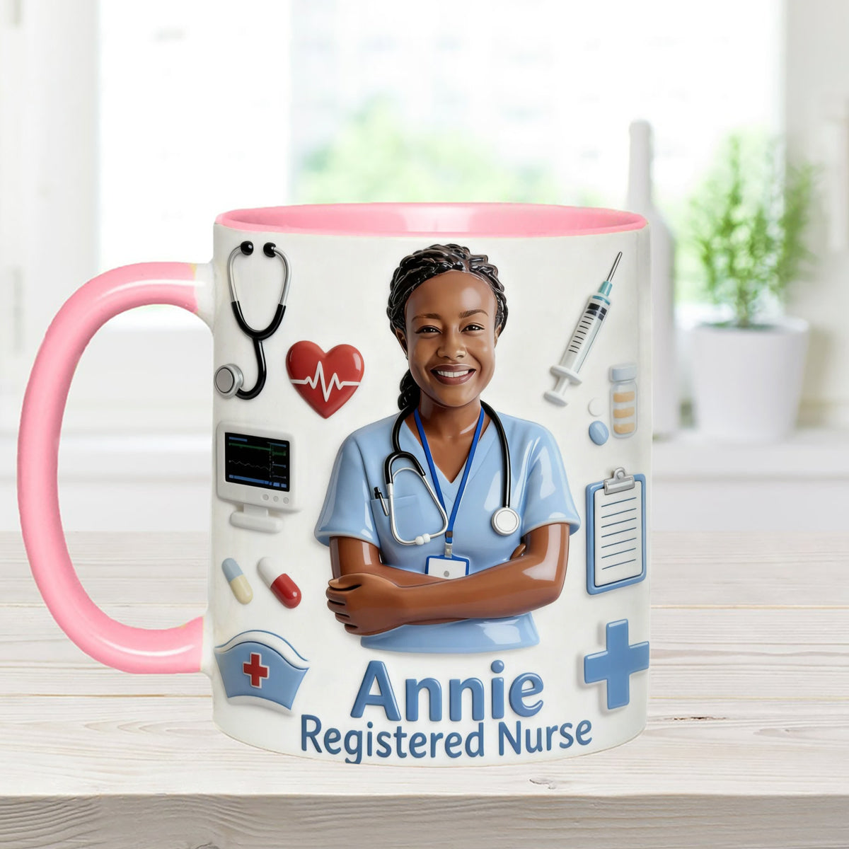 Nurse Life - Personalized Nurse Set Accent Mug with Acrylic Stirrers