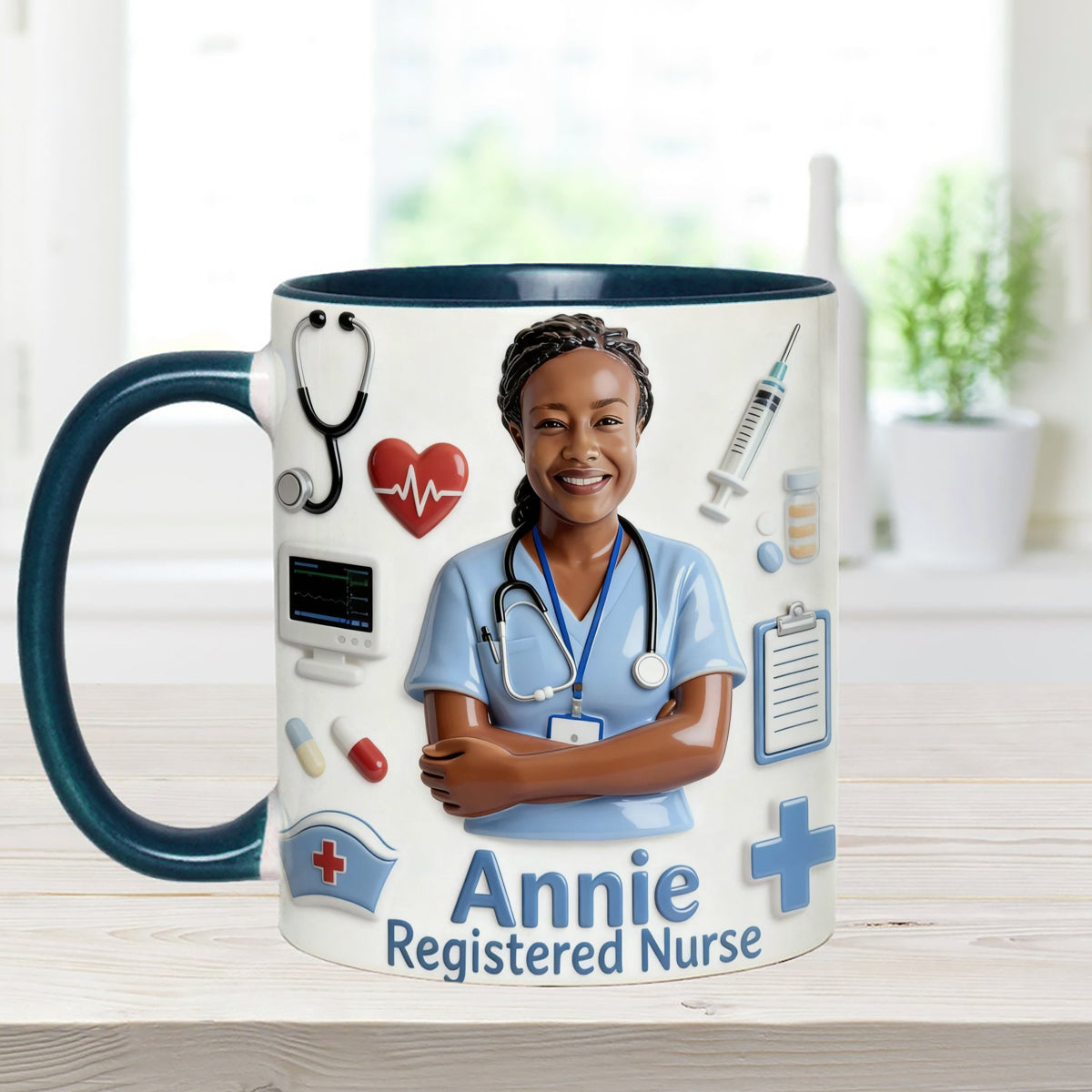 Nurse Life - Personalized Nurse Set Accent Mug with Acrylic Stirrers