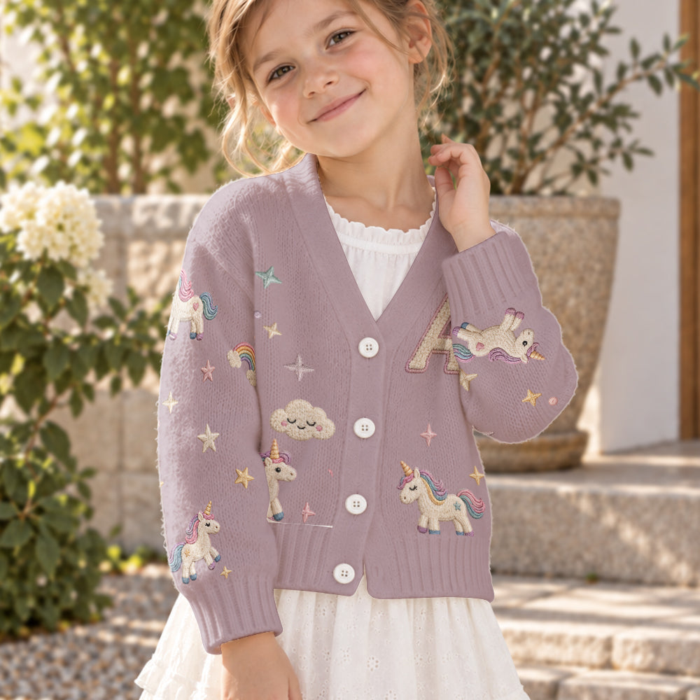 Any Photo Alphabet Custom Name - Personalized Kid Cardigan Sweater
