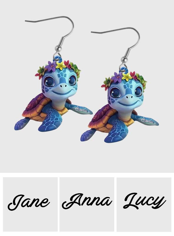 Cute Turtle - Personalized Turtle Earrings