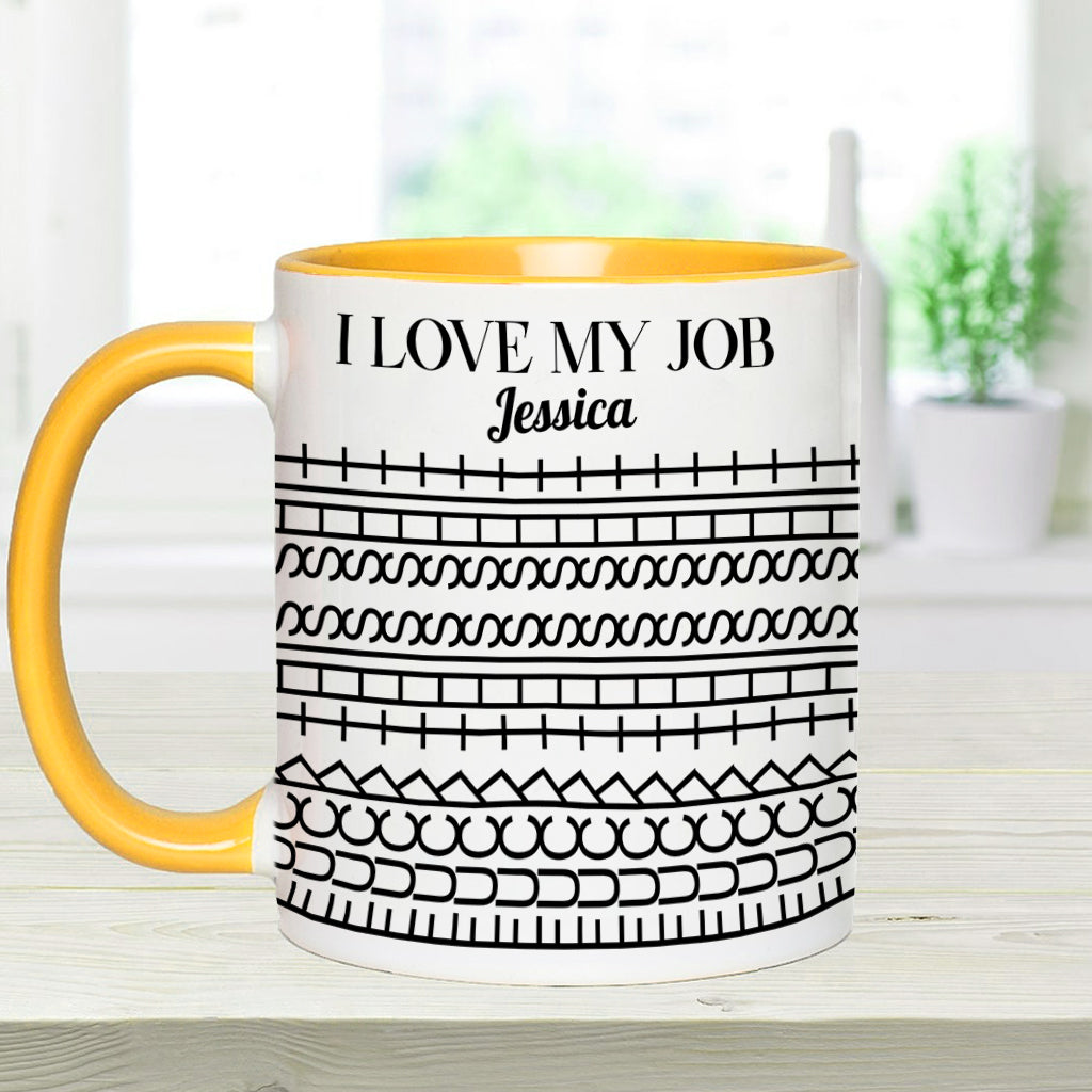 I Love My Job - Personalized Colleague Accent Mug