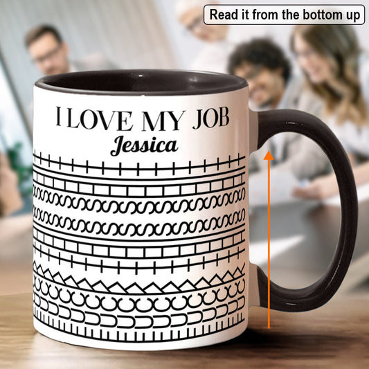 J'adore mon travail - Mug personnalisé pour collègue