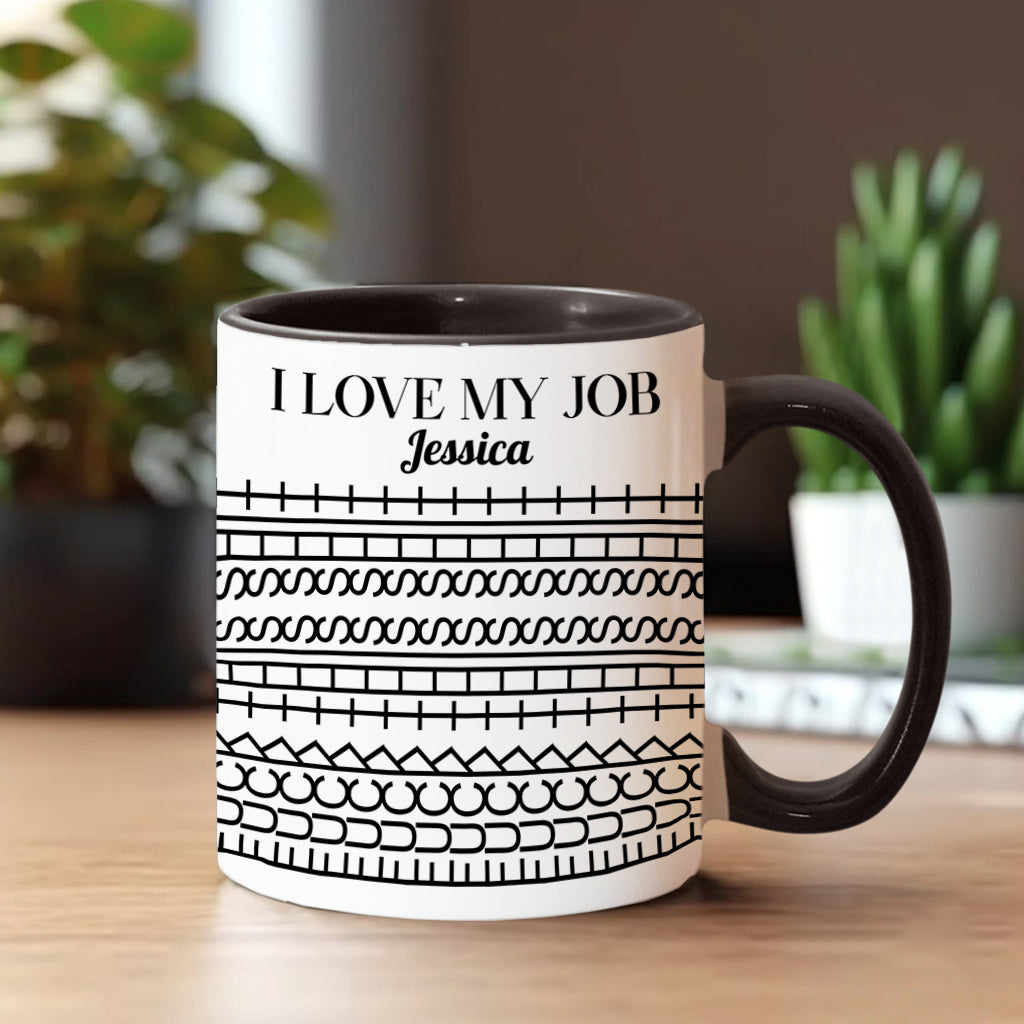 I Love My Job - Personalized Colleague Accent Mug