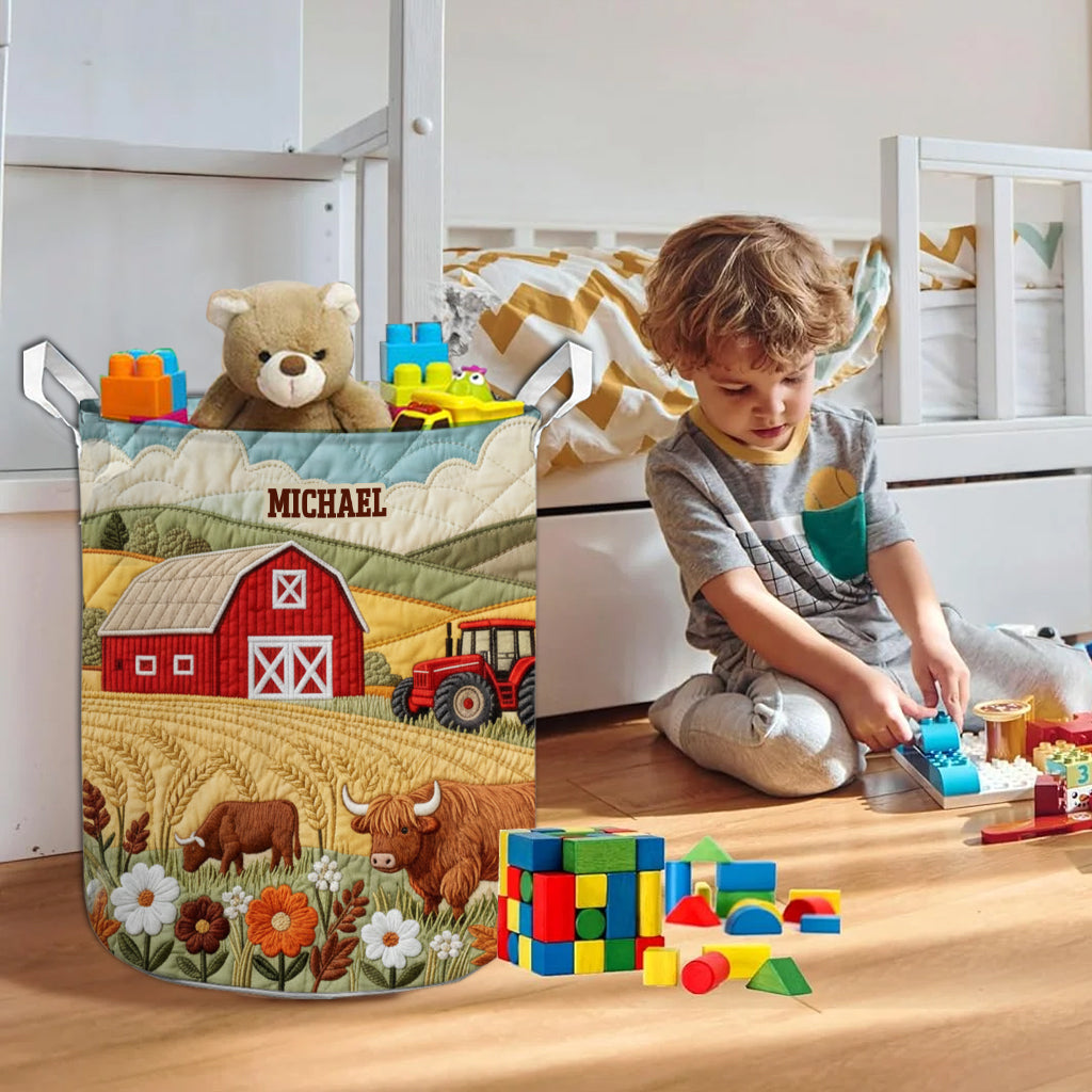 Vie à la ferme - Panier de rangement personnalisé pour fermier