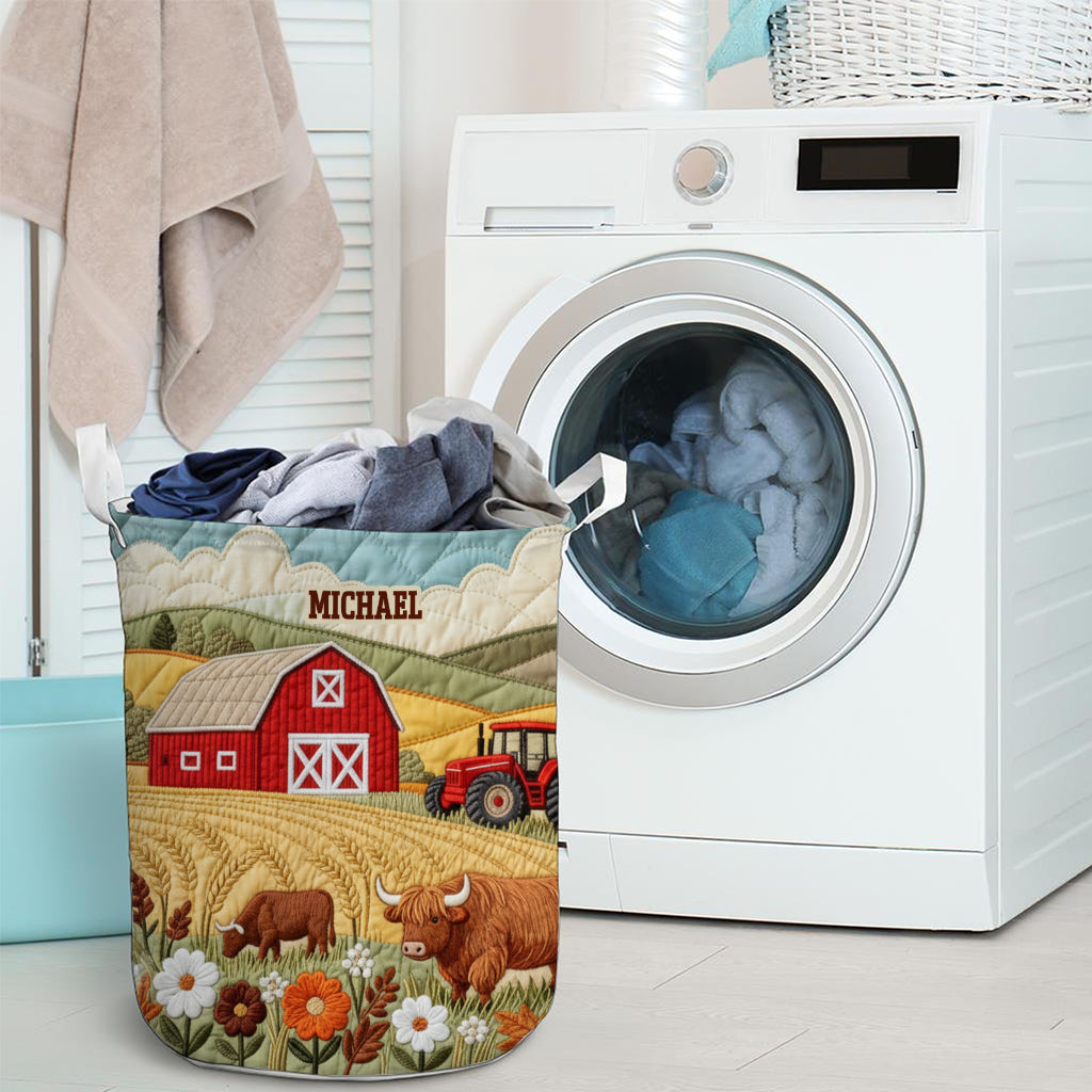 Vie à la ferme - Panier de rangement personnalisé pour fermier