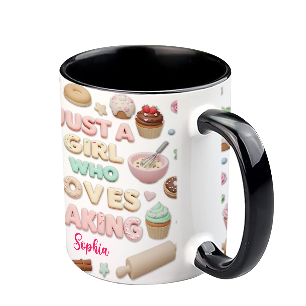 Just A Girl Who Loves Baking - Personalized Baking Accent Mug