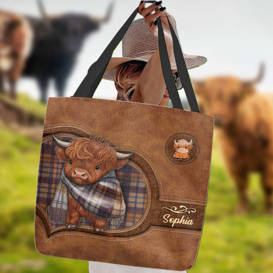 Adorable vache des Highlands - Sac fourre-tout personnalisé vache des Highlands