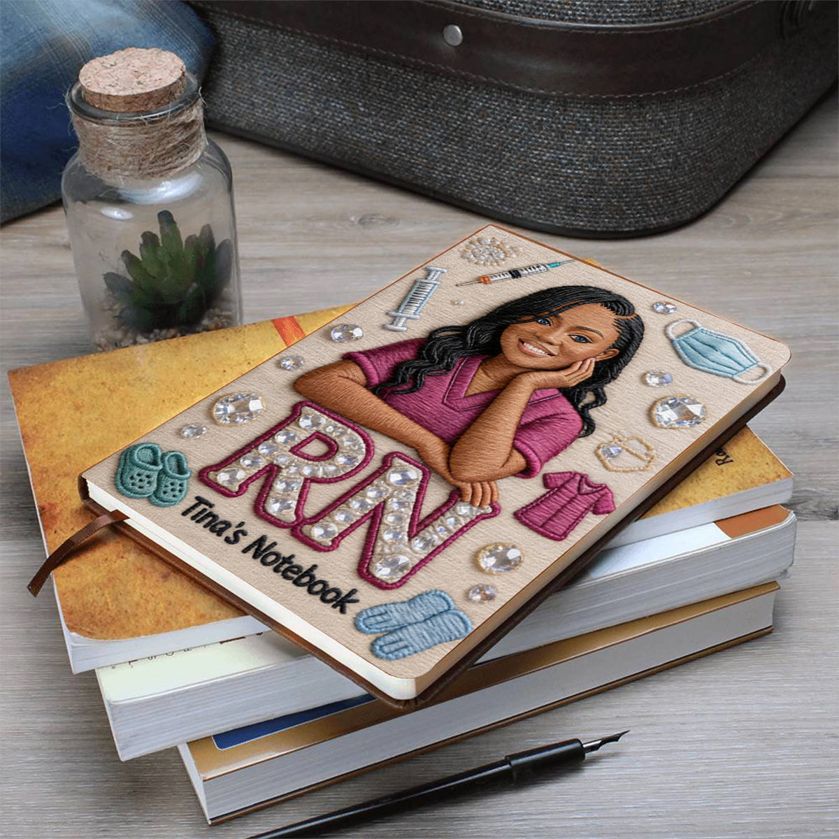 Custom Any Photo - Personalized Nurse Leather Journal