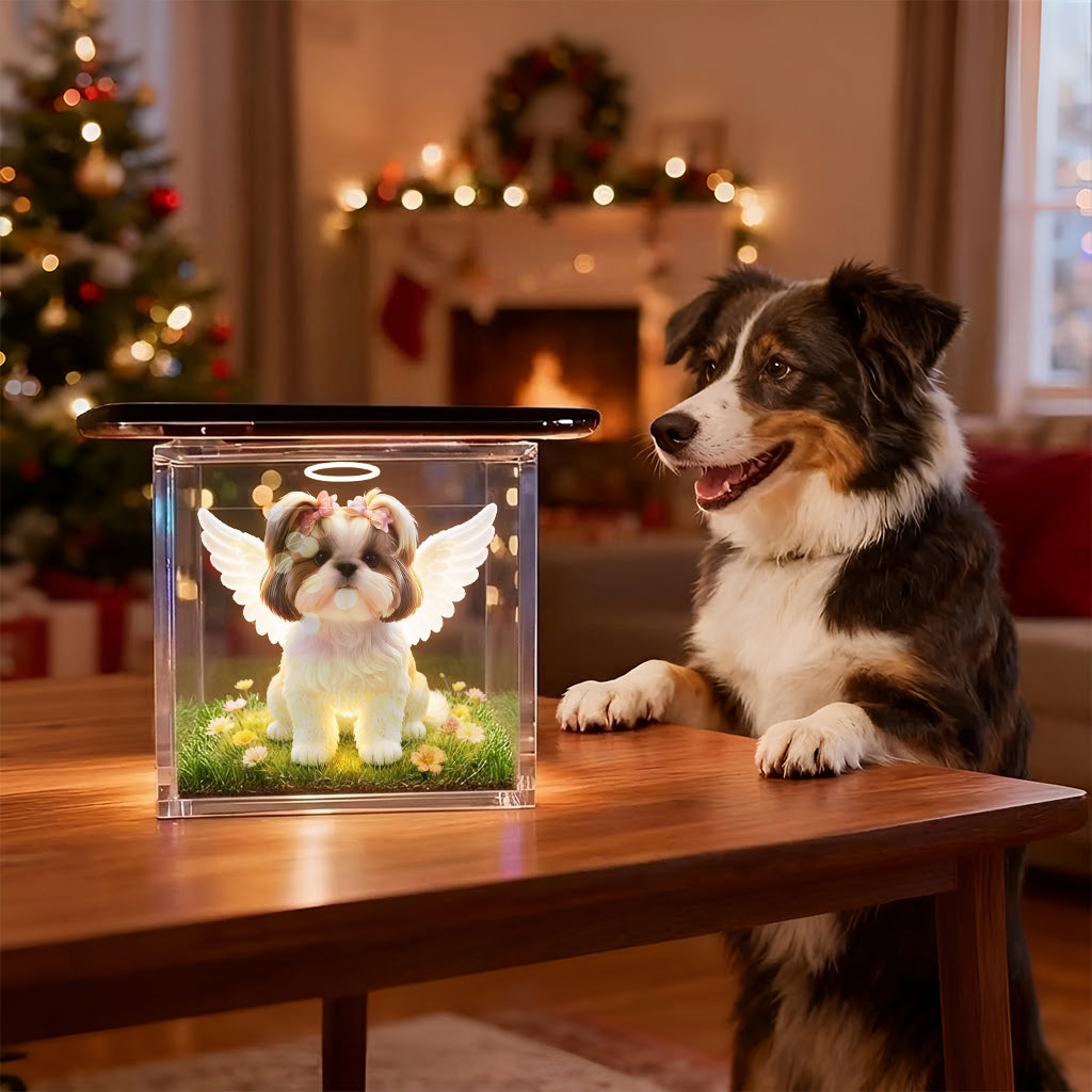 Vos ailes étaient prêtes mais mon cœur ne l'était pas - Boîte à souvenirs 3D personnalisée pour chien