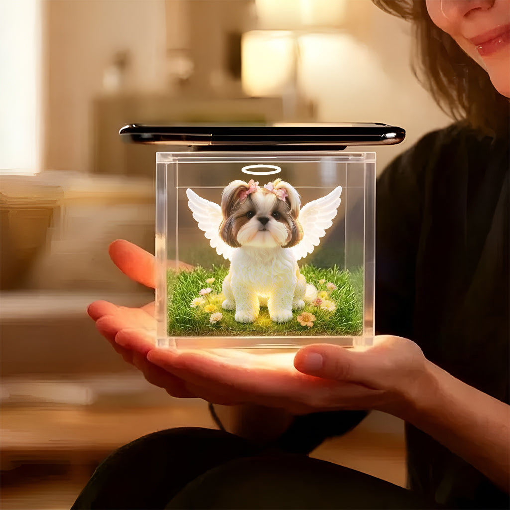 Vos ailes étaient prêtes mais mon cœur ne l'était pas - Boîte à souvenirs 3D personnalisée pour chien