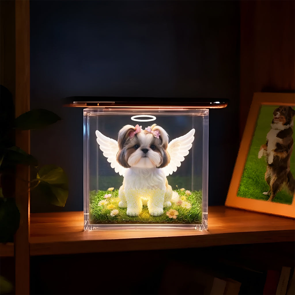 Vos ailes étaient prêtes mais mon cœur ne l'était pas - Boîte à souvenirs 3D personnalisée pour chien