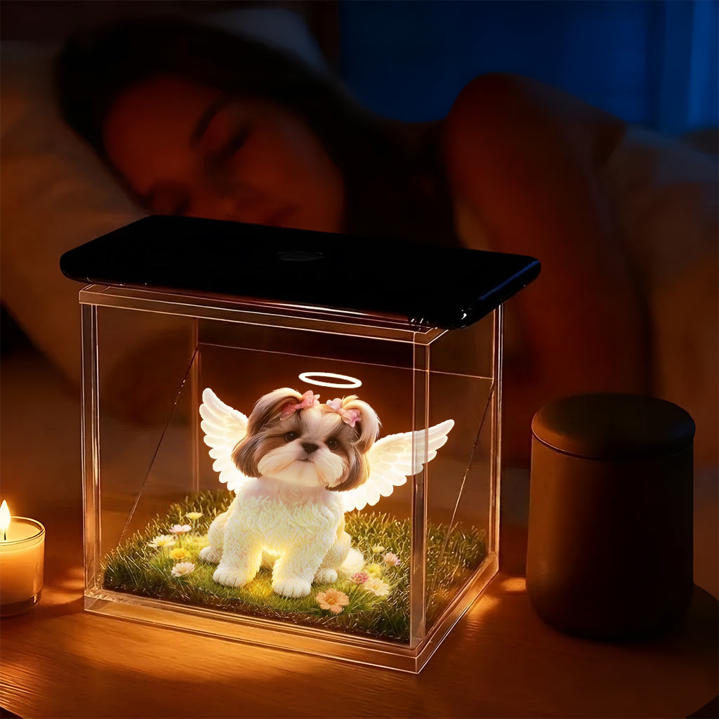 Vos ailes étaient prêtes mais mon cœur ne l'était pas - Boîte à souvenirs 3D personnalisée pour chien