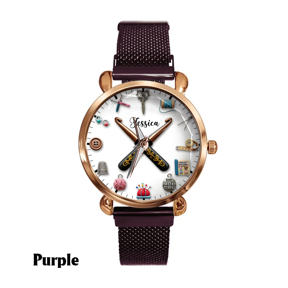 Crochet Time - Personalized Crocheting Women Hand Watch