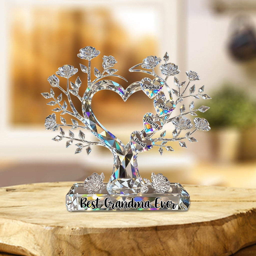 Le cadeau de Noël idéal pour maman, grand-mère… - Plaque acrylique personnalisée « Mère » en forme de carte de vœux