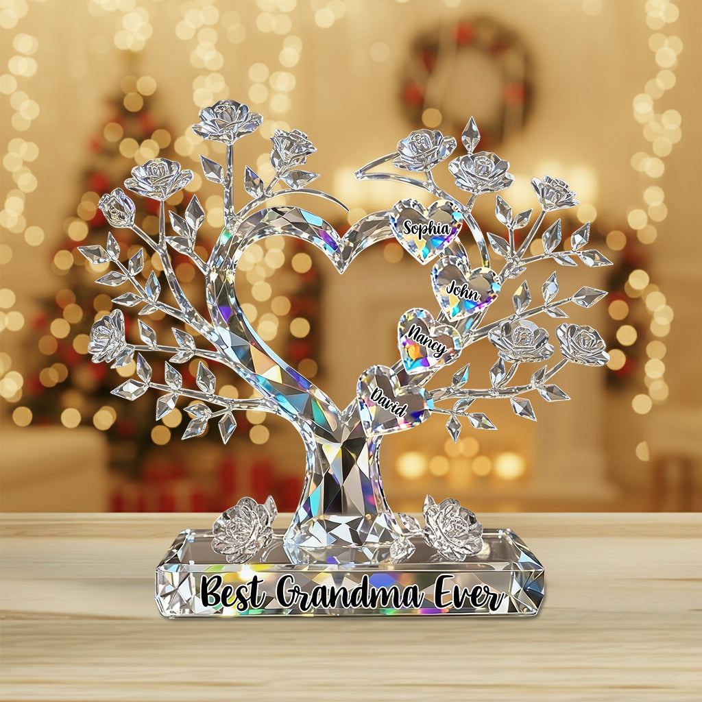 Le cadeau de Noël idéal pour maman, grand-mère… - Plaque acrylique personnalisée « Mère » en forme de carte de vœux
