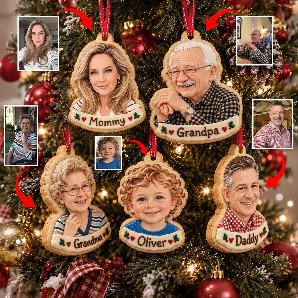 Family Cookies From Any Photo - Personalized Family Premium 3D Ornament