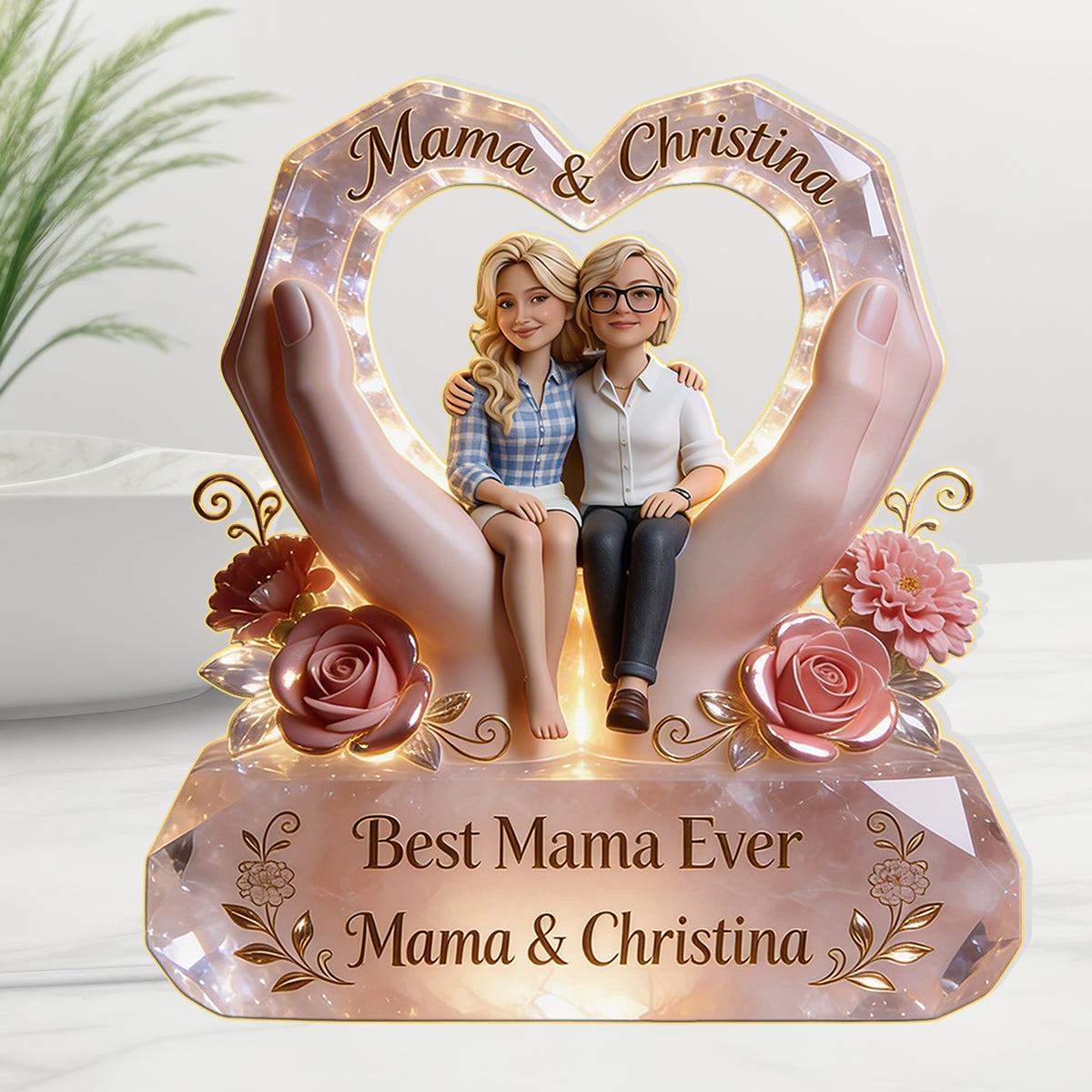 Joyeuse Fête des Mères - Lampe de Nuit LED Acrylique Personnalisée