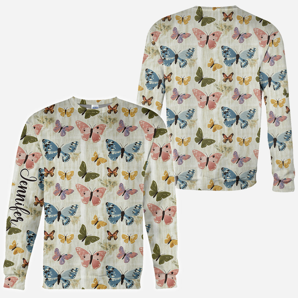 Jardin de papillons - T-shirt personnalisé à motifs de papillons