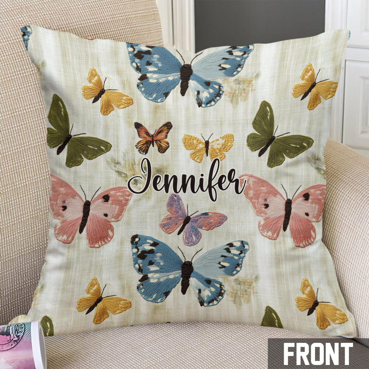 Butterflies Garden - Personalized Butterfly Throw Pillow