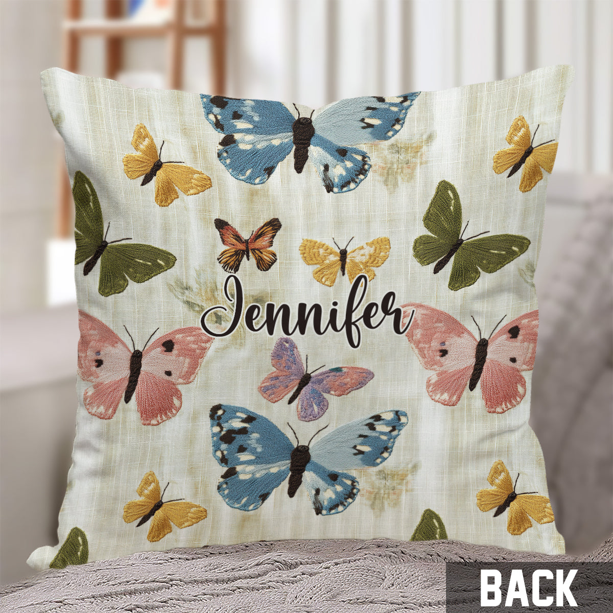 Butterflies Garden - Personalized Butterfly Throw Pillow