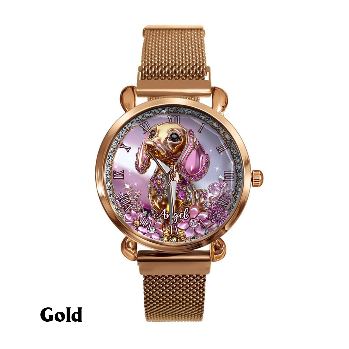 Amoureux des teckels - Montre-bracelet personnalisée pour femme avec un chien 
