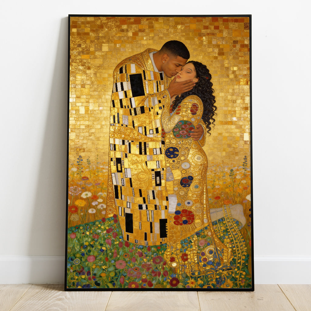 Le Baiser - Toile et affiche personnalisées pour couples