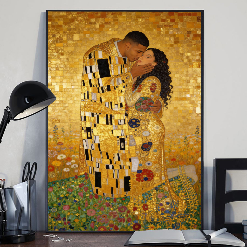 Le Baiser - Toile et affiche personnalisées pour couples