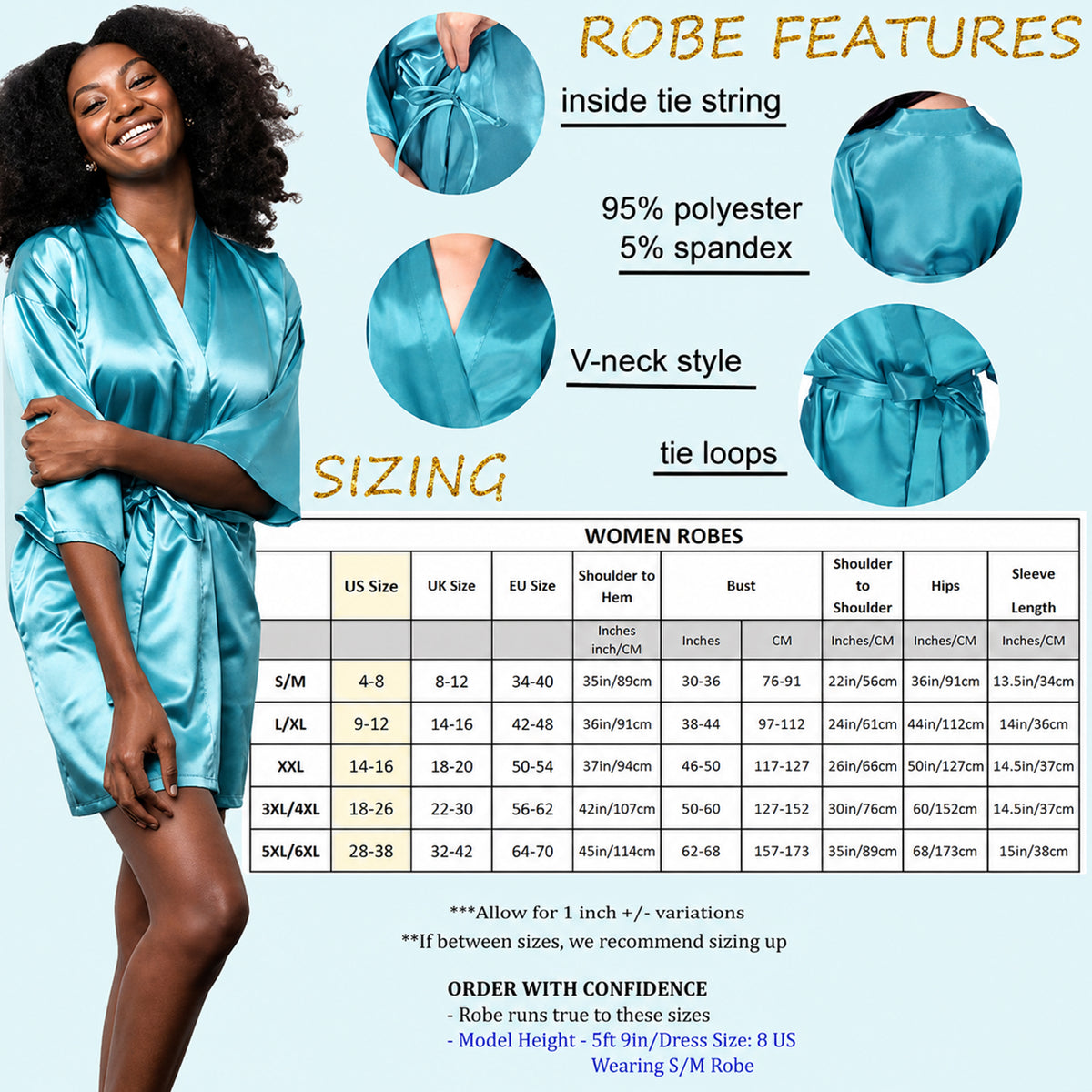 Robe Satin Personnalisée - Tigre, Léopard, Papillon, Paon, Zebra, Serpent