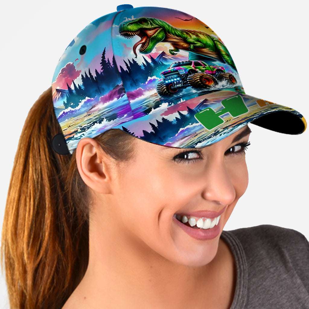 Alphabet personnalisé Dinosaures et Monster Trucks - Casquette classique enfant personnalisée