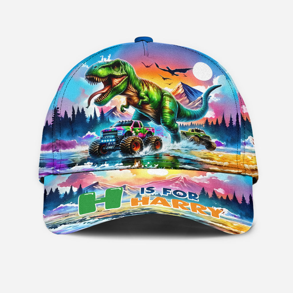 Alphabet personnalisé Dinosaures et Monster Trucks - Casquette classique enfant personnalisée