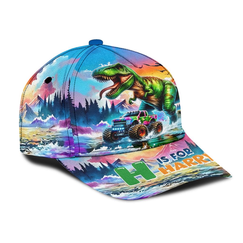 Alphabet personnalisé Dinosaures et Monster Trucks - Casquette classique enfant personnalisée