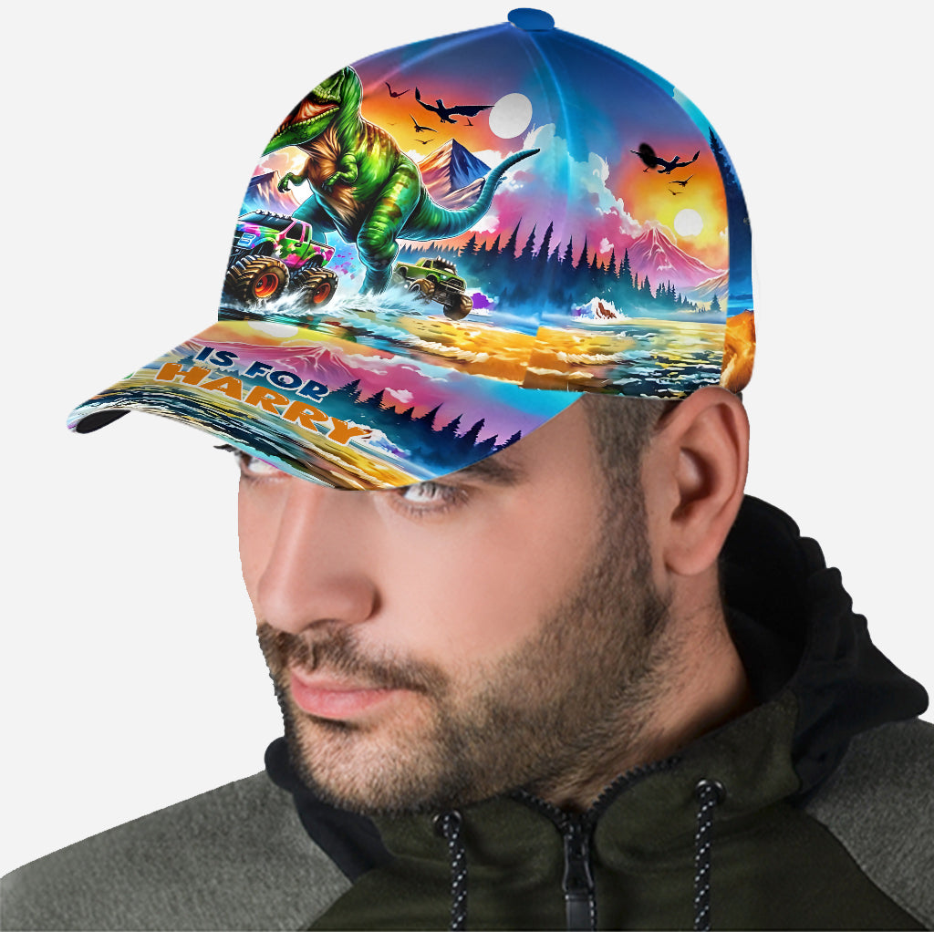 Alphabet personnalisé Dinosaures et Monster Trucks - Casquette classique enfant personnalisée