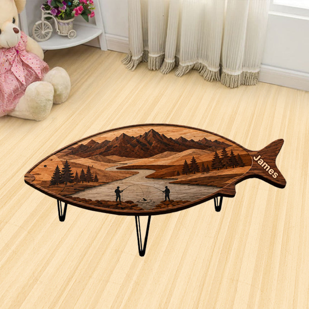 Fishing Lovers Gift - Personalized Fishing Table Custom Shape