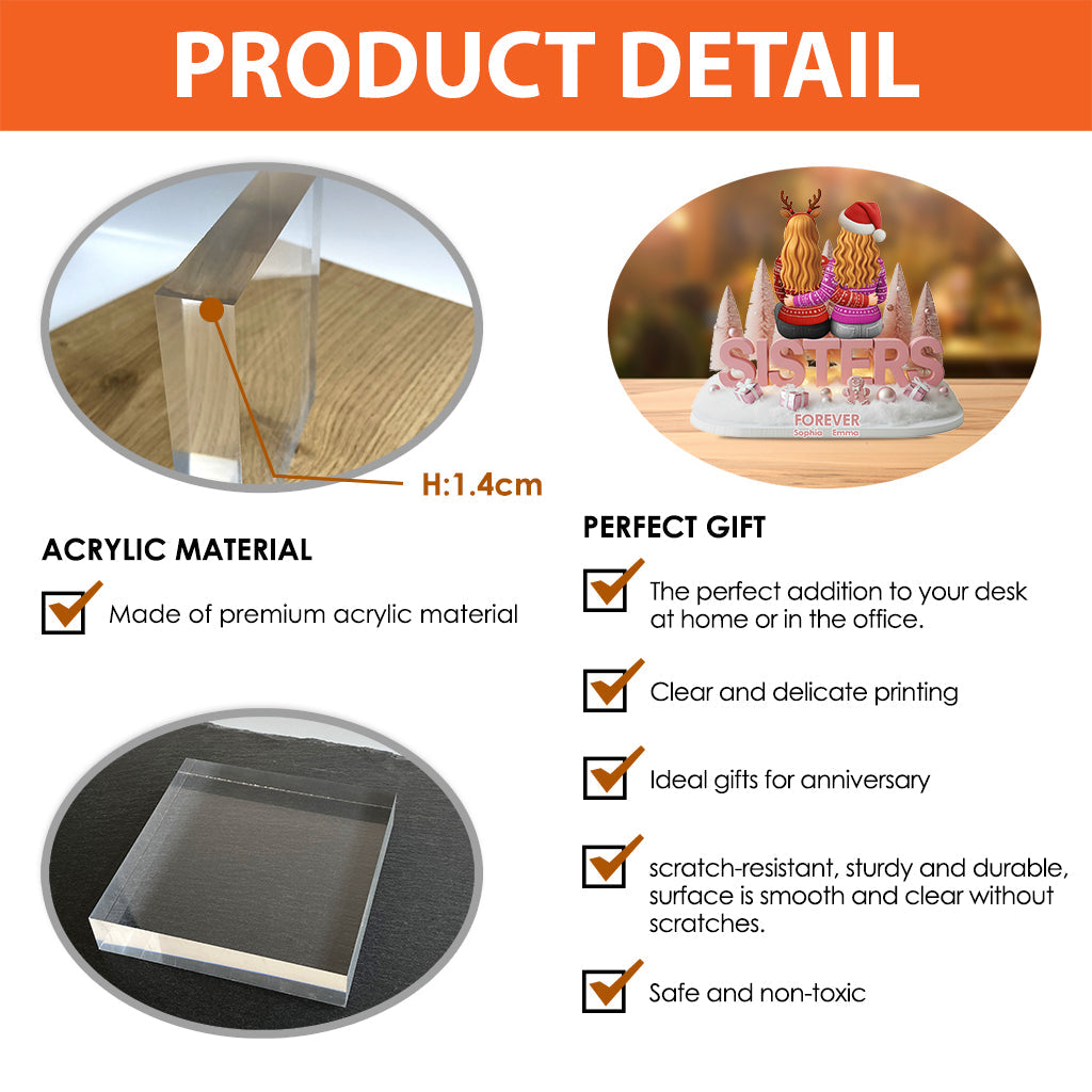 Siblings Forever - Personalized Sibling Custom Shaped Acrylic Plaque