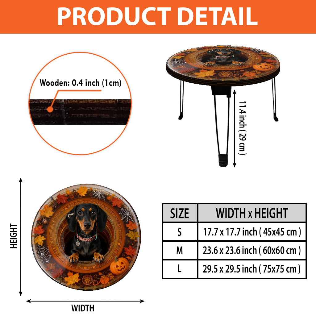 Pumpkin Shadow - Personalized Cat Table Custom Shape