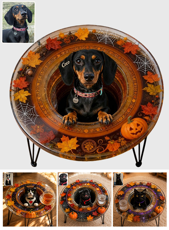 Pumpkin Shadow - Personalized Cat Table Custom Shape
