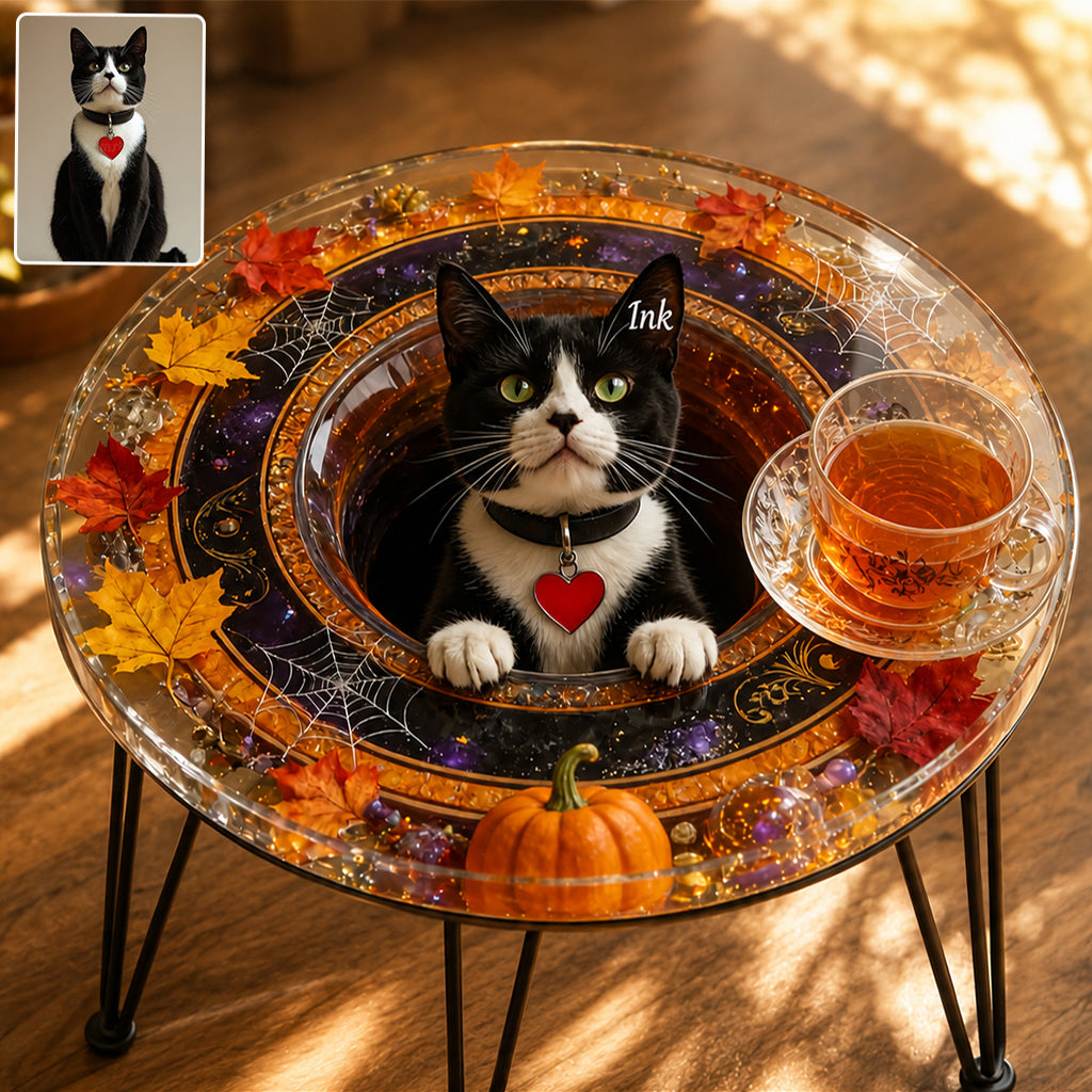 Pumpkin Shadow - Personalized Cat Table Custom Shape