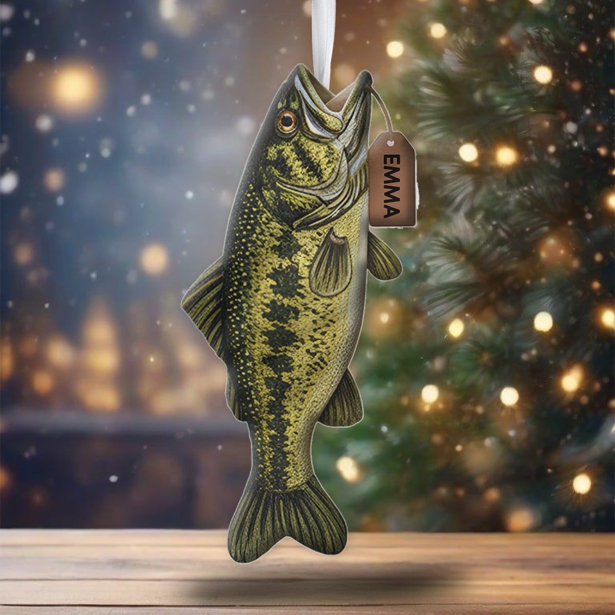 Joyeux Fishmas - Chaussette de Noël personnalisée en forme de poisson