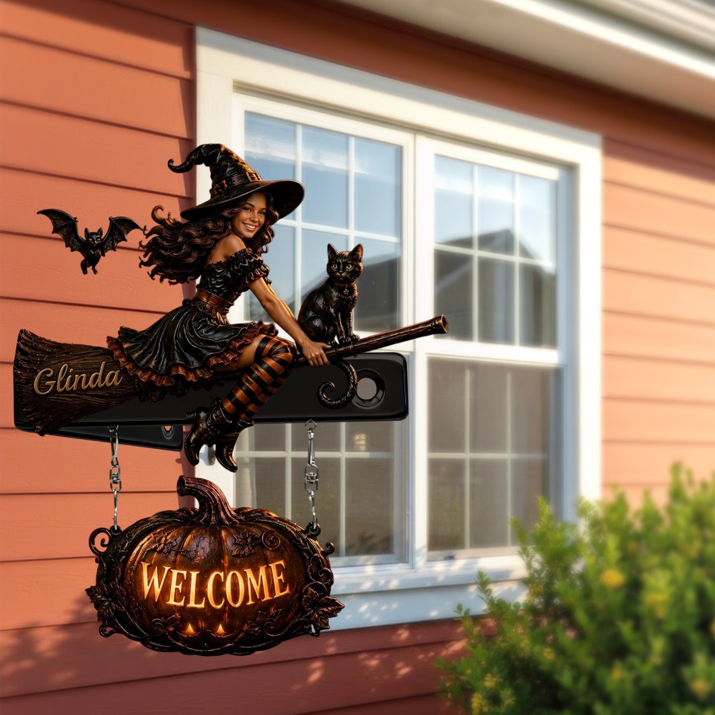 Welcome To The Witch House - Personalized Witch Wooden Wall Mount Sign