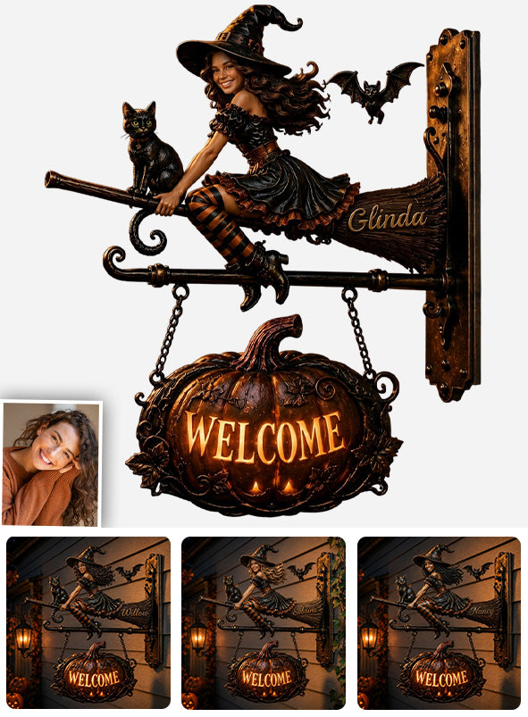Welcome To The Witch House - Personalized Witch Wooden Wall Mount Sign