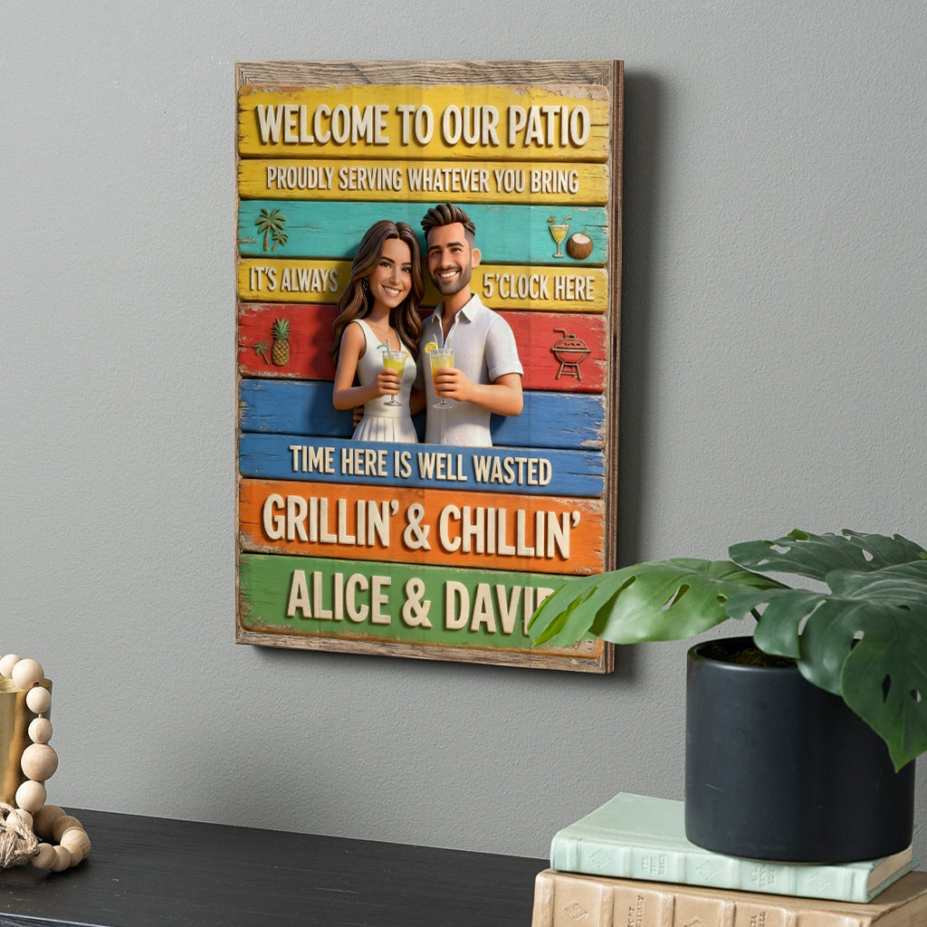 Custom Any Photo - Personalized Backyard Rectangle Wood Sign