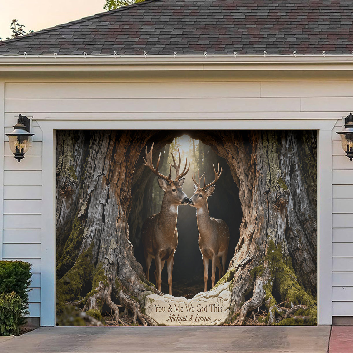 You & Me We Got This - Personalized Hunting Garage Door Banner