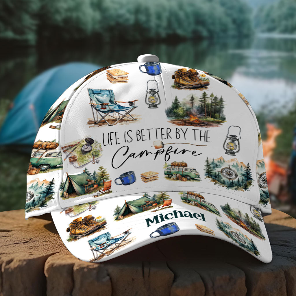 Life Is Better With Campfire - Personalized Camping Classic Cap