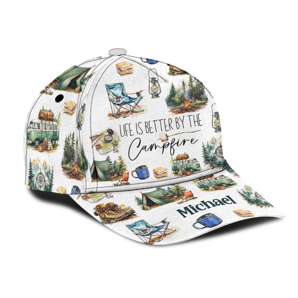 Life Is Better With Campfire - Personalized Camping Classic Cap
