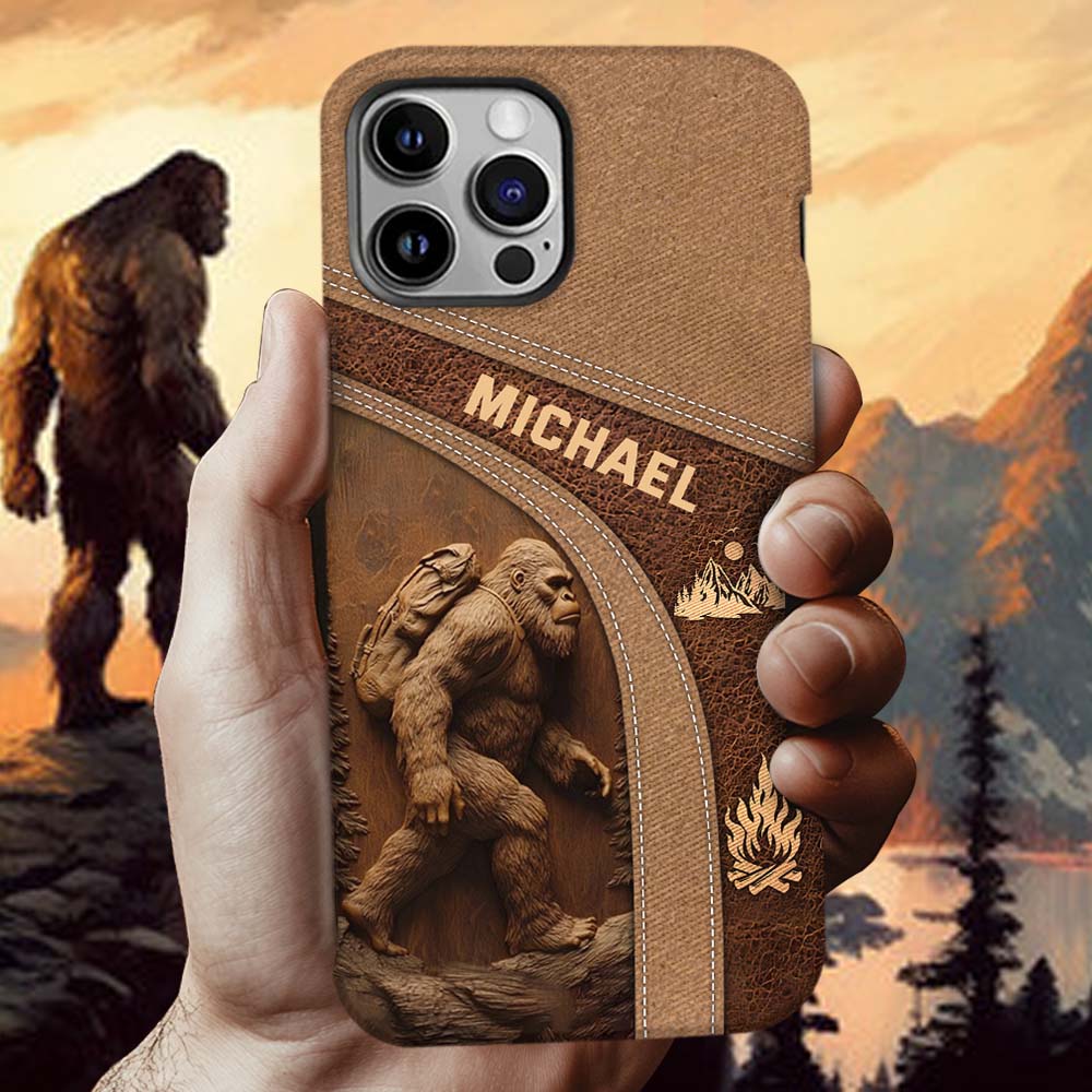 Sasquatch - Coque de téléphone personnalisée avec impression intégrale pour la randonnée