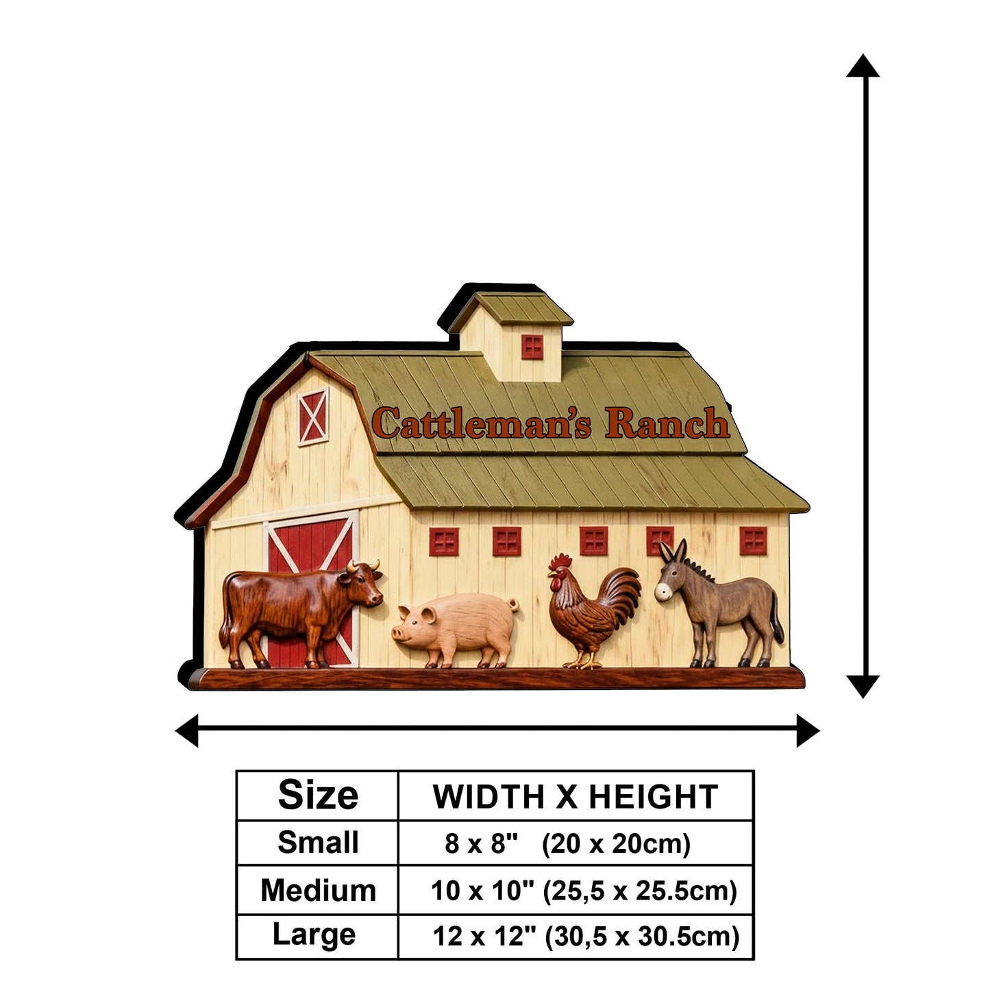 La vie à la ferme - Panneau mural en bois personnalisé pour agriculteur
